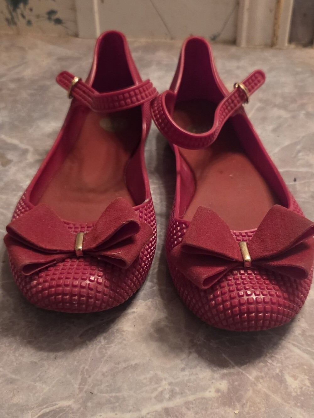 Melissa  Red Bow Mary Jane Flats